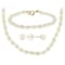 14k Yellow Gold Childrens White Cultured Freshwater Pearl Set
