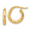 14k Yellow Gold Polished and Diamond-Cut 9/16" Hoop Earrings