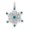 14K White Gold 1/4ct. Blue and White Diamond Snowflake Pendant