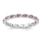 Sterling Silver Stackable Expressions Lab Created Pink Sapphire Ring 0.34ctw