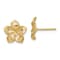 14k Yellow Gold 11.5mm Textured Plumeria Flower Stud Earrings