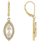 Diamond Simulant Pear And White Zircon Dangle Earrings In 18K Gold Over
Sterling Silver 2.95ctw