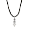 Black Bead Crystal Chandelier Drop Necklace 16" Adj.