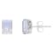 8x6mm Rectangular Octagonal Moonstone Rhodium Over Sterling Silver Stud Earrings