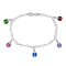 Children's Multi-Color Enamel Ladybug Bracelet in Sterling Silver