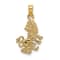 14k Yellow Gold 3D Textured Leo Zodiac pendant