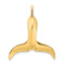 14k Yellow Gold 3D Polished Whale Tail Chain Slide Pendant