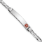 Rhodium Over 14k White Gold Medical Red Enamel Mariner Link ID Bracelet