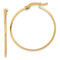 14k Yellow Gold Polished 1 1/16" Knife Edge Hoop Earrings