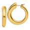 14K Yellow Gold Round Hoop Earrings