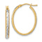 14k Two-tone Diamond-Cut and Textured 1 1/8" Hoop Earrings