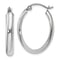Rhodium Over 14k White Gold Polished 1" Oval Tube Hoop Earrings