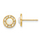 14k Yellow Gold Polished Lab Created Opal and Cubic Zirconia 7.5mm Stud Earrings