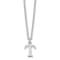 Rhodium Over Sterling Silver Cutout Letter T Initial Necklace
