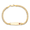 10k Yellow Gold Medical Soft Diamond Shape Red Enamel Curb Link ID Bracelet