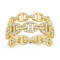 Rachel Zoe CZ Triple Mariner Row Ring in 14K Gold Over Sterling Silver