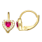 Red And White Cubic Zirconia 14k Yellow Gold Over Sterling Silver
Children's Heart Earrings 0.63ctw