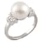 Cultured Freshwater Pearl and CZ Cocktail Ring in Sterling Silver
