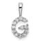 Rhodium Over 14K White Gold Lab Grown Diamond Letter G Initial Pendant
