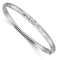 Rhodium Over 14K White Gold 3/16 Florentine Hinged Bangle