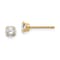 14K Yellow Gold 4mm Cubic Zirconia Post Earrings