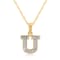 White Diamond Accent 10k Yellow Gold U Initial Pendant With 18” Rope Chain