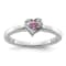 Sterling Silver Stackable Expressions Lab Created Pink Sapphire Heart
Ring 0.09ctw