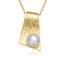 Pear Shape Freshwater Pearl Rectangle Drop Pendant In 14K Gold Over
Sterling Silver