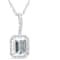 Rhodium Over Sterling Silver 9x7mm Rectangular Octagonal Aquamarine
Pendant 2.10ctw