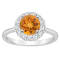 7mm Round Citrine And White Topaz Accents Rhodium Over Sterling Silver
Halo Ring