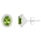 7x5mm Oval Peridot 1/5 ctw Diamond Rhodium Over Sterling Silver Halo
Stud Earrings