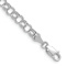 Rhodium Over 10k White Gold 5mm Double Link Charm Bracelet