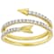Lab-Grown Diamond Arrow Bypass Ring In 14K Gold Over Sterling Silver 0.35ctw