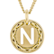 Cardano Initial N Pendant Necklace In 18K Gold Over Bronze