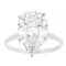 Lab-Grown Diamond Pear Shape Solitaire Ring In 14K White Gold 5.00ct