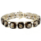 Brown smoky quartz 18k yellow gold over sterling silver bracelet 85.00ctw