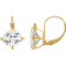 10K Yellow Gold Lab Created White Sapphire and Diamond Princess
Leverback Earrings 3.40ctw