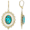Turquoise Doublet Dangle Earrings In 18K Gold Over Sterling Silver 18x13mm