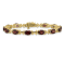 14K Two-tone Gold 7x5mm Oval Garnet Bracelet