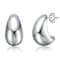 San Marco Rain Drop Cuff Earrings In Rhodium Over Brass