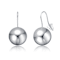 Ball Drop Earrings In Rhodium Over Brass