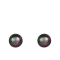 14k White Gold 10-11mm Black Freshwater Pearl Stud Earrings