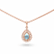 Pear Shape Blue Topaz 14K Rose Gold Over Sterling Silver Pendant with Chain