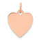 14k Rose Gold Polished Heart Shaped Disc Pendant