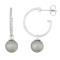 Black Cultured Tahitian Pearl 14k White Gold Earrings 9-9.5mm
