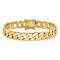 14k Yellow Gold and 14k White Gold 10.2mm Hand-Polished Fancy Curb Link Bracelet