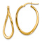 14k Yellow Gold 3/4" Polished Tapered Twist Hoop Earrings