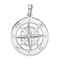 Rhodium Over Sterling Silver Polished Nautical Compass Pendant