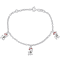 Children's White Dog Charm Bracelet in Sterling Silver