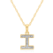 White Diamond Accent 10k Yellow Gold I Initial Pendant With 18” Rope Chain